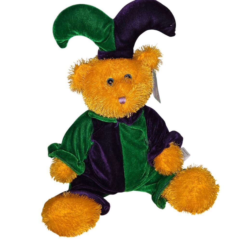 Vintage Sugarloaf Mardi Gras Jester teddy bear with tag